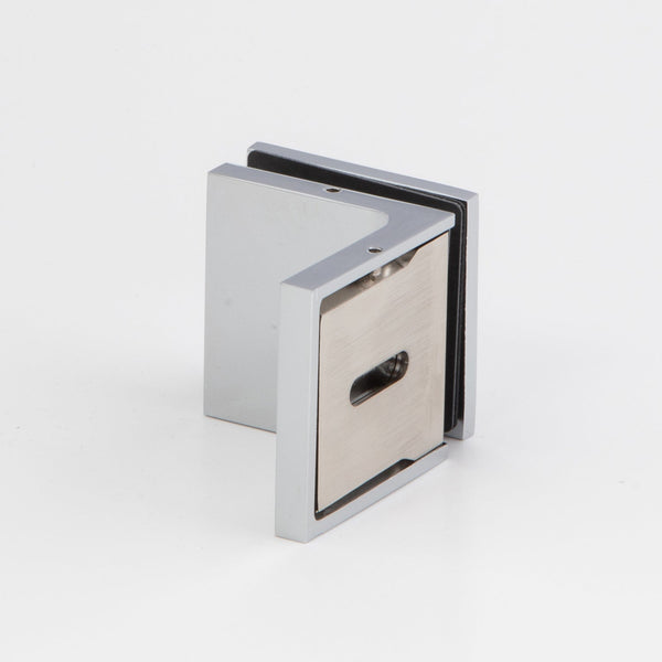 Stealth Wall to Glass Bracket with Cover Plate - Polished Chrome