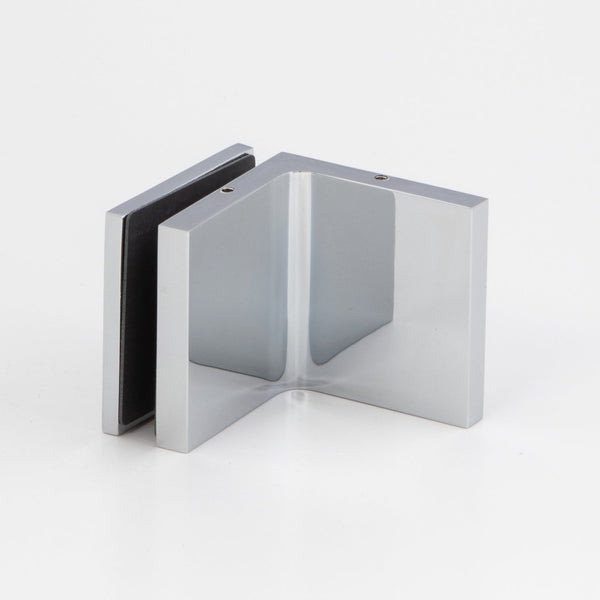 Stealth Wall to Glass Bracket with Cover Plate - Polished Chrome