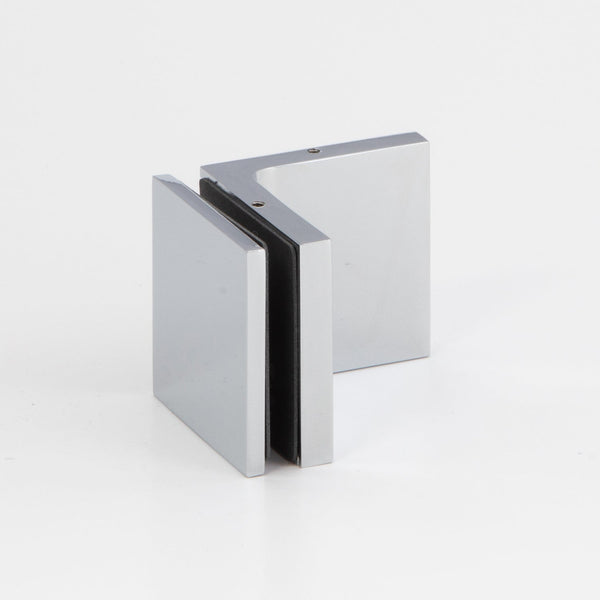Stealth Wall to Glass Bracket with Cover Plate - Polished Chrome