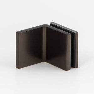 Wall to Glass Bracket with Cover Plate - Brushed Gun Metal