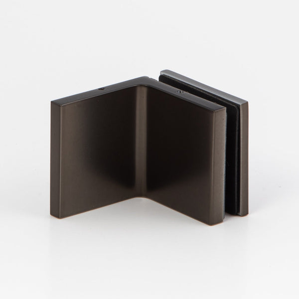 Wall to Glass Bracket with Cover Plate - Brushed Gun Metal