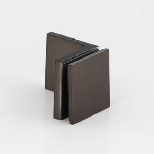 Wall to Glass Bracket with Cover Plate - Brushed Gun Metal