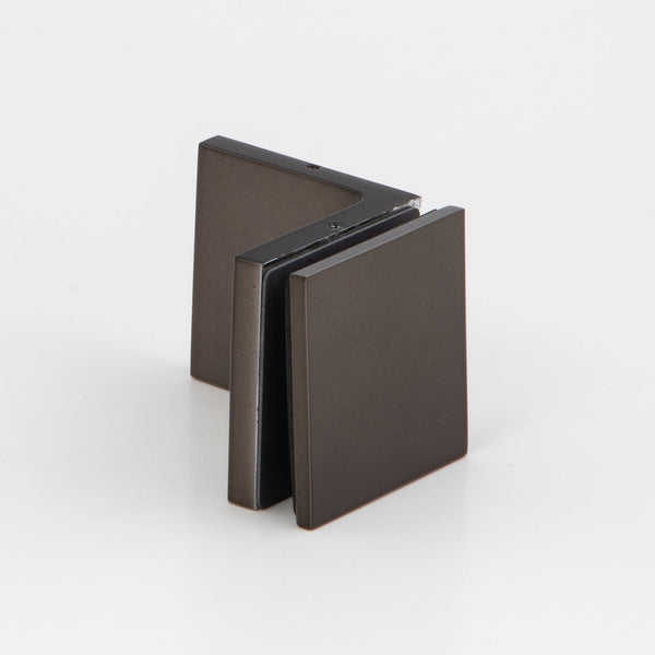 Wall to Glass Bracket with Cover Plate - Brushed Gun Metal