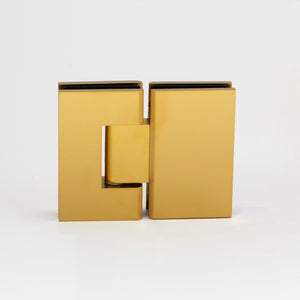 Stealth Glass to Glass 180 Degree Hinge Raw Brushed Brass