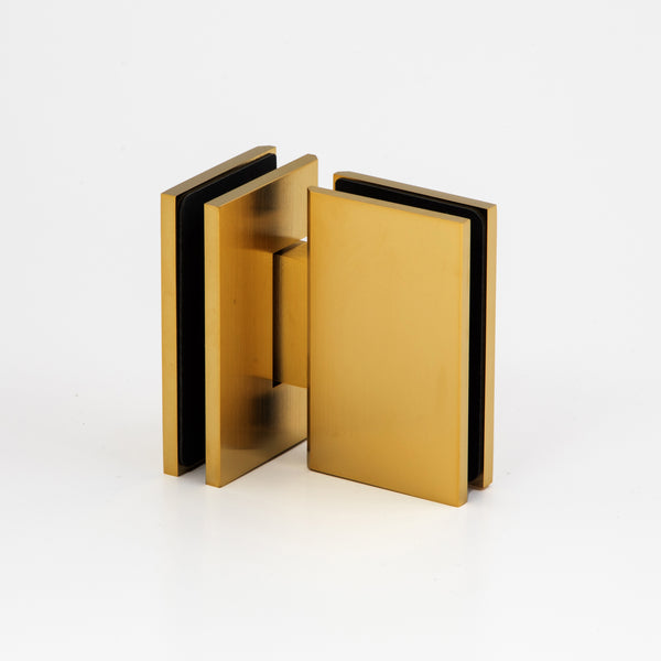 Stealth Glass to Glass 180 Degree Hinge Raw Brushed Brass