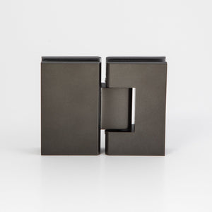 Glass to Glass 180 Degree Hinge with Cover Brushed Gun Metal