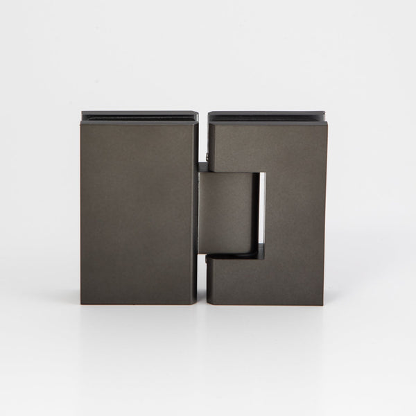 Glass to Glass 180 Degree Hinge with Cover Brushed Gun Metal