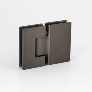 Glass to Glass 180 Degree Hinge with Cover Brushed Gun Metal