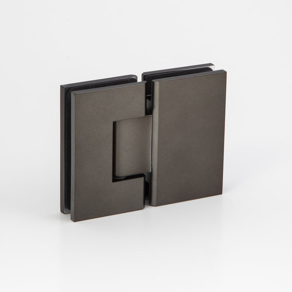 Glass to Glass 180 Degree Hinge with Cover Brushed Gun Metal