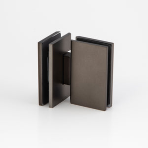 Glass to Glass 180 Degree Hinge with Cover Brushed Gun Metal