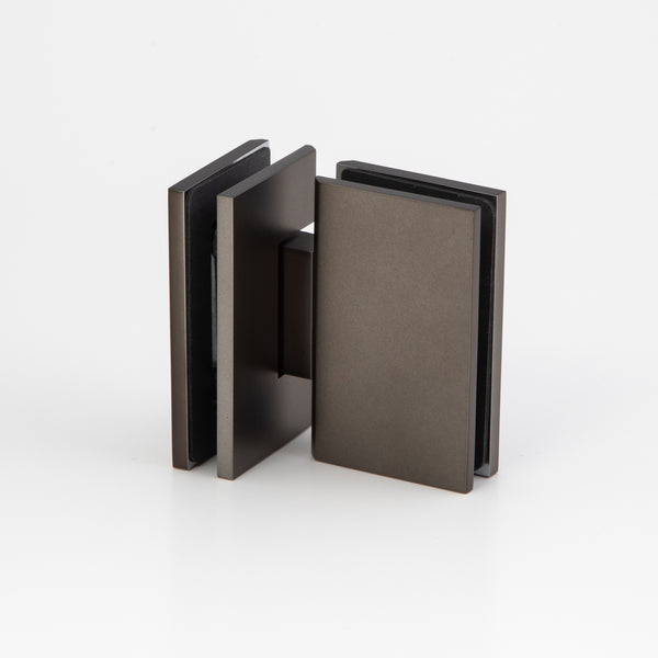 Glass to Glass 180 Degree Hinge with Cover Brushed Gun Metal