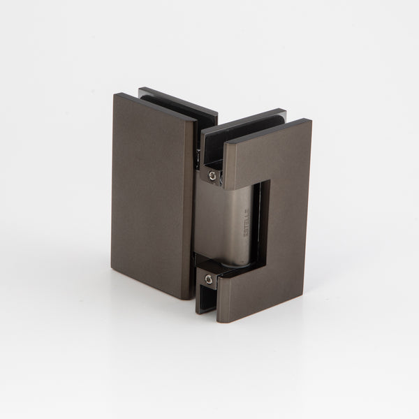 Glass to Glass 180 Degree Hinge with Cover Brushed Gun Metal