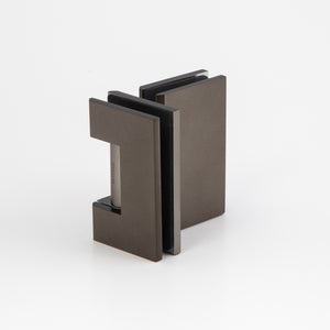Glass to Glass 180 Degree Hinge with Cover Brushed Gun Metal