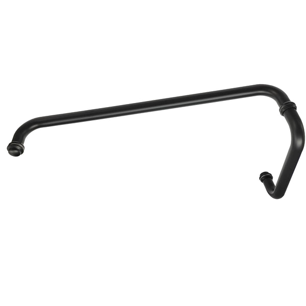 Round Shower Handle with Towel Rail Matte Black