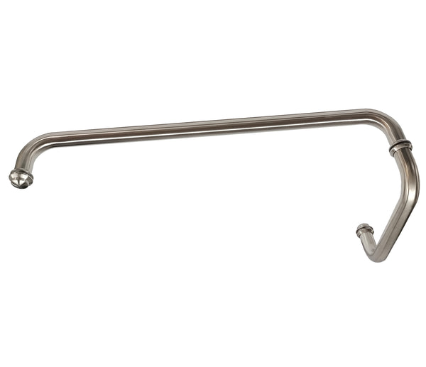 Round Shower Handle with Towel Rail Satin Nickel