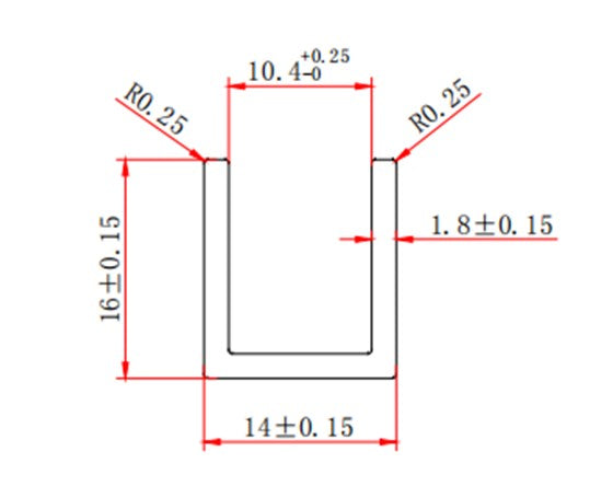 Aluminium Channel 16mm X 14mm Antique Brass