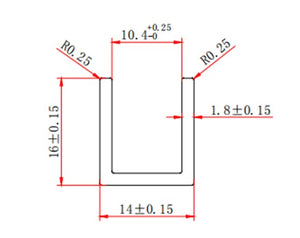 Aluminium Channel 16mm X 14mm Antique Brass