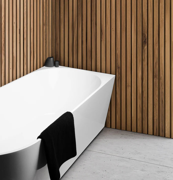 Cassa Design Auris Corner Back to Wall Bathtub - Right Hand Corner- Matte White