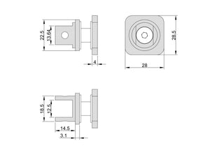 Bathroom Accessories Square Glass Mount Kit Satin Nickel
