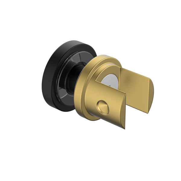 Bathroom Accessories Round Glass Mount Kit Matt Black