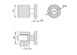 Pinnacles Bathroom Accessories Round Glass Mount Kit Soft Gold Brushed