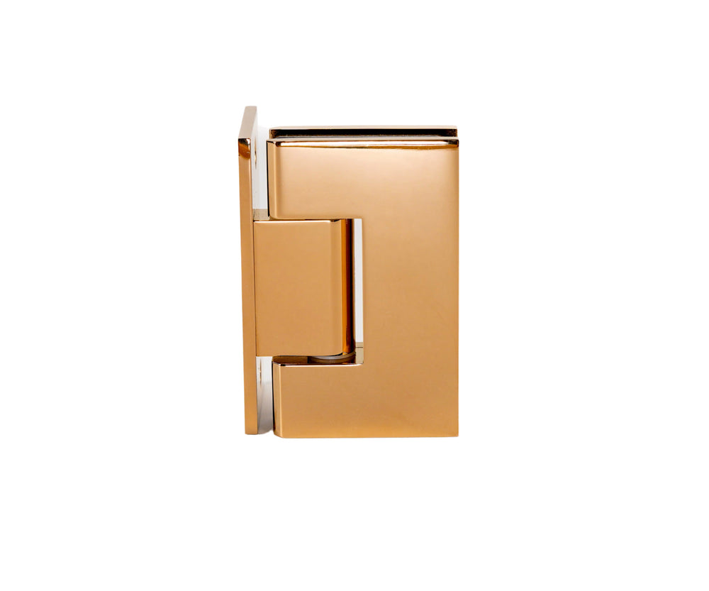 Boston Wall to Glass Hinge with L Type Mounting Plate Polished Rose Gold