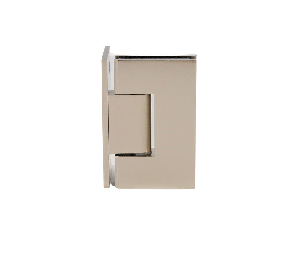 Boston Wall to Glass Hinge with L Type Mounting Plate Satin Nickel
