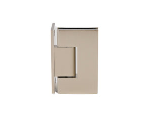 Boston Wall to Glass Hinge with L Type Mounting Plate Satin Nickel