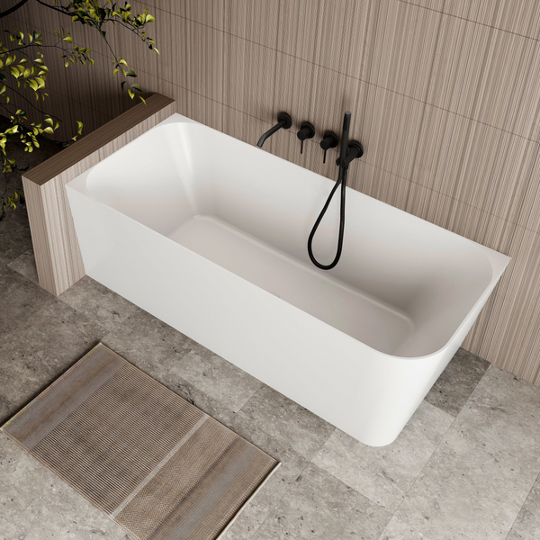 Cassa Design Ashton Lefthand Corner Back To Wall Bath - Matte White