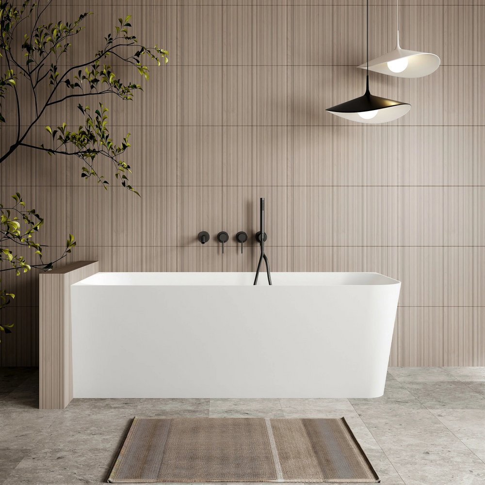 Cassa Design Ashton Lefthand Corner Back To Wall Bath - Matte White