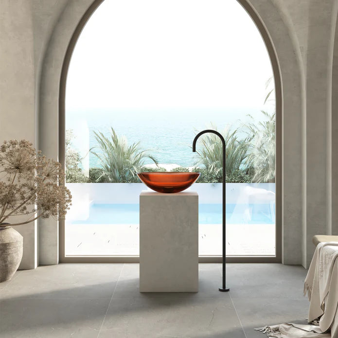 Wow Translucency Oval Above Counter Basin Amber Brown