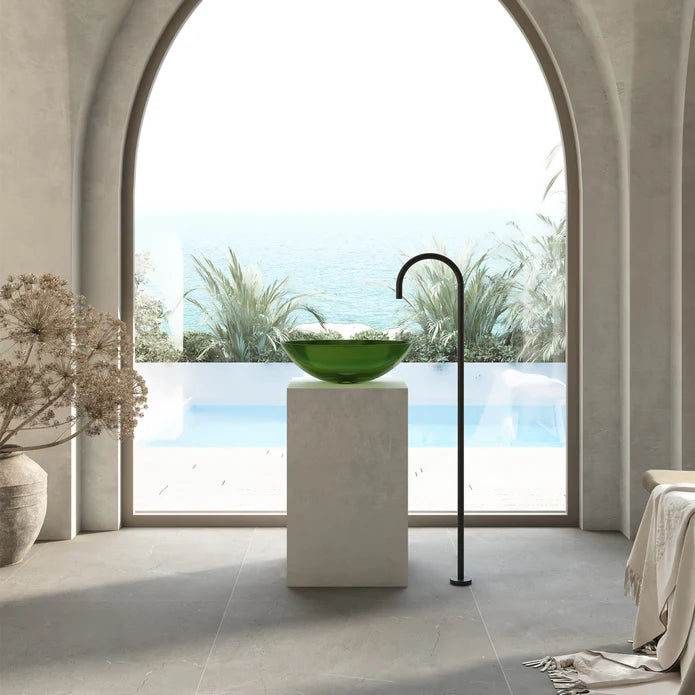 Wow Translucency Oval Above Counter Basin Emerald Green