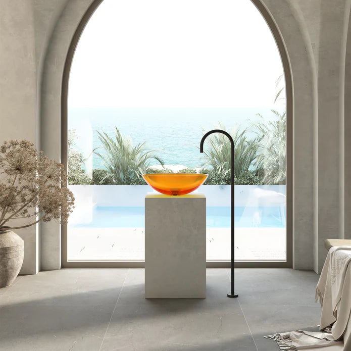 Wow Translucency Oval Above Counter Basin Golden Beige