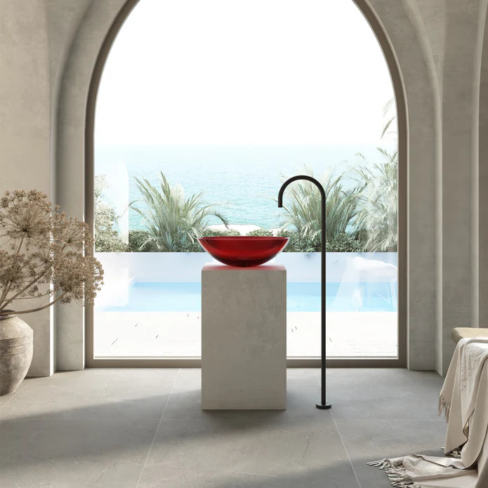 Wow Translucency Oval Above Counter Basin Vivid Red