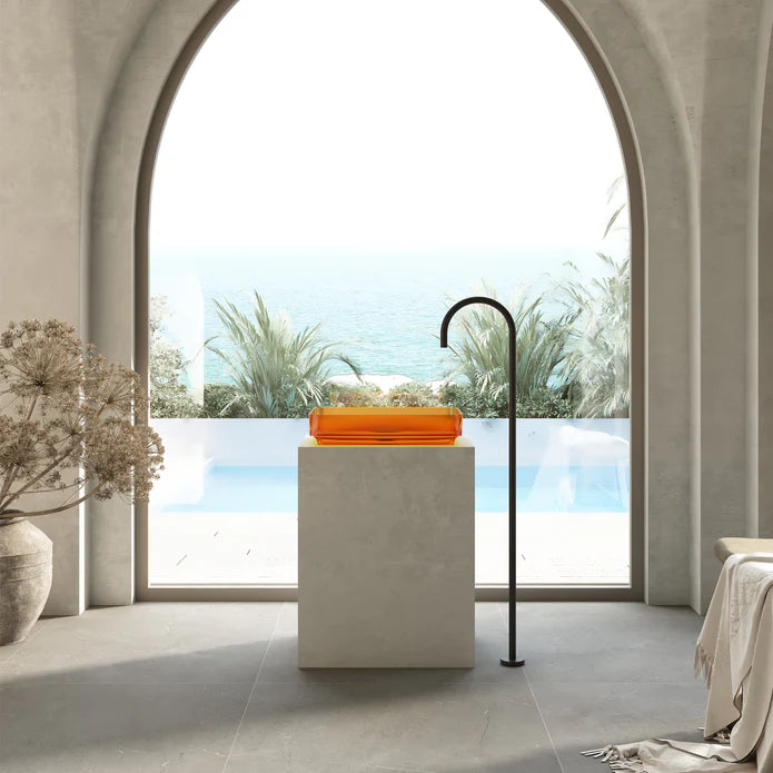 Wow Translucency Rectangular Above Counter Basin Golden Beige