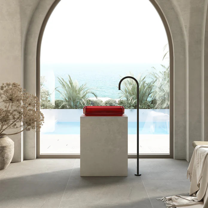 Wow Translucency Rectangular Above Counter Basin Vivid Red