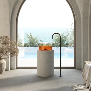 Wow Translucency Round  Above Counter Basin Golden Beige