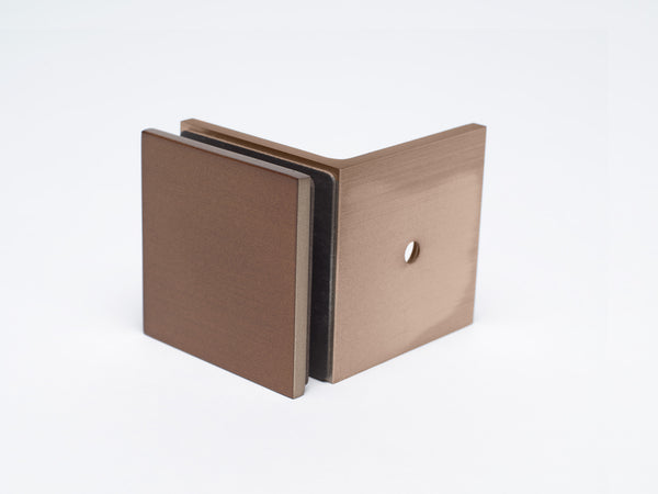 Boutique Range 90 Degree Wall to Glass Bracket - Copper Blush
