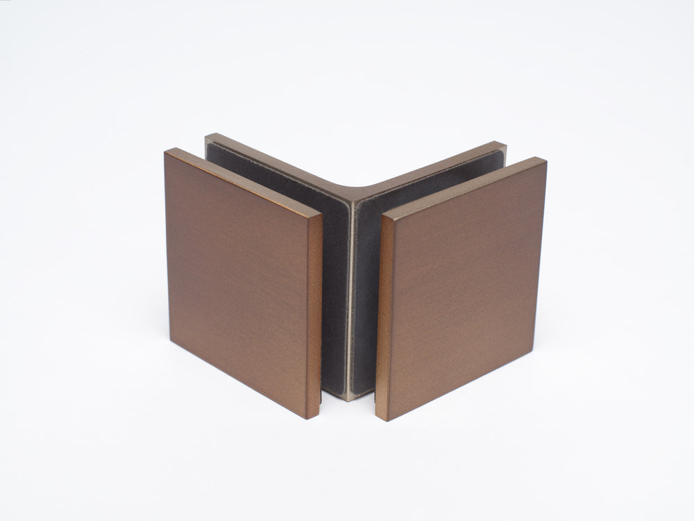 Industry Boutique Glass to Glass 90 Degree Bracket - Copper Blush