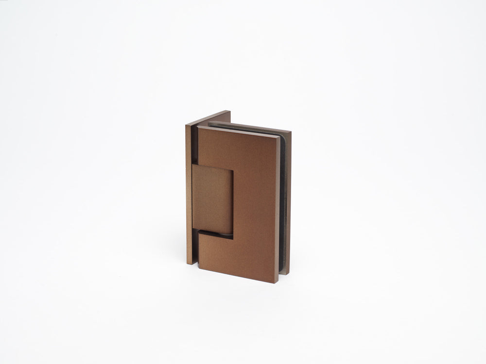 Boutique Range Wall to Glass 90 Degree Hinge with L Type Mounting Plate - Copper Blush