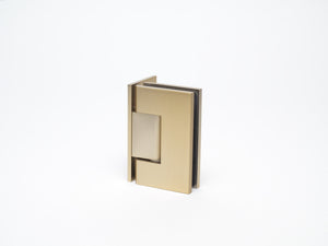 Boutique Range Wall to Glass 90 Degree Hinge with L Type Mounting Plate - Champagne Gold