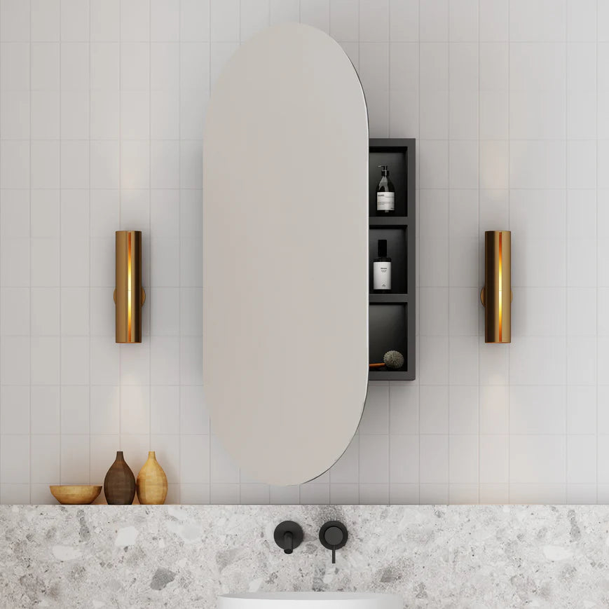 Cassa Designs Elli Pill 450mm Shaving Cabinet Matte Black
