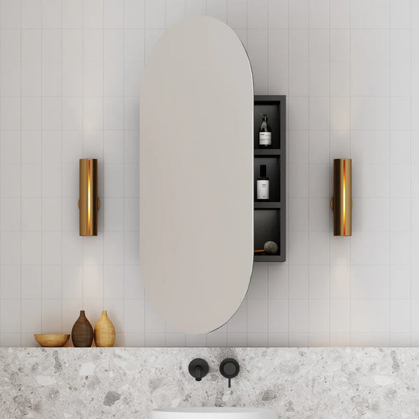 Cassa Designs Elli Pill 450mm Shaving Cabinet Matte Black