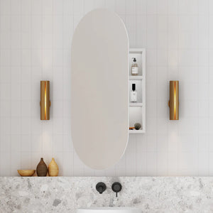 Cassa Designs Elli Pill 450mm Shaving Cabinet Matte White