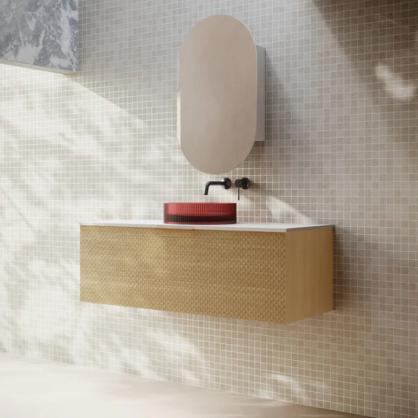 Cassa Designs Relievo Wall Hung Vanity - Single Relievo Oak