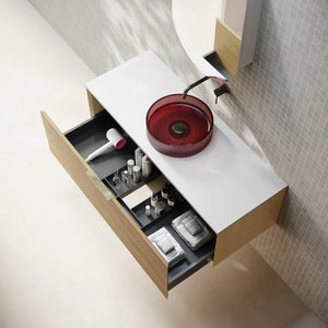 Cassa Designs Relievo Wall Hung Vanity - Single Relievo Oak