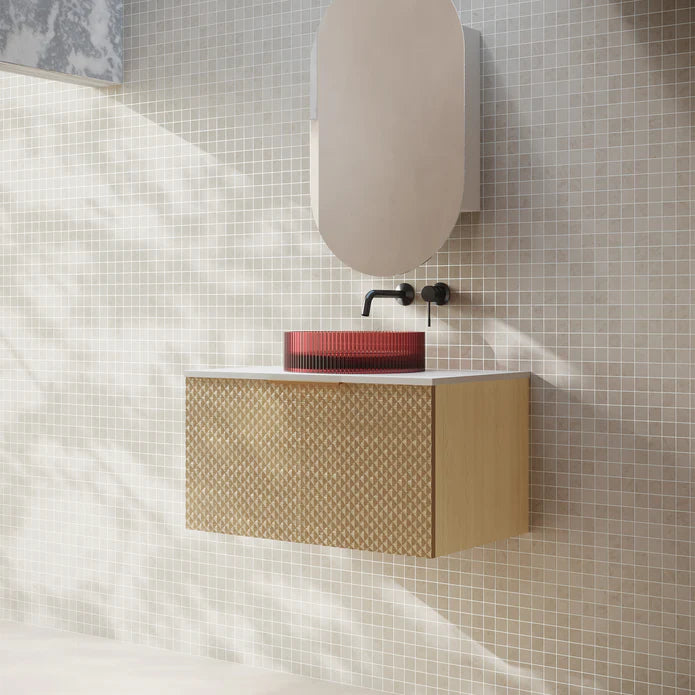 Cassa Designs Relievo Wall Hung Vanity - Single Relievo Oak