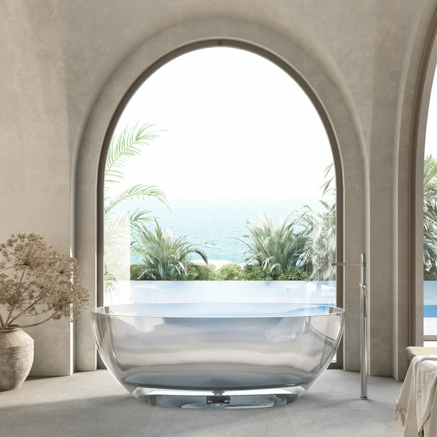 Cassa Design Wow Translucency Resin Stone Bath 1650mm Crystal Clear