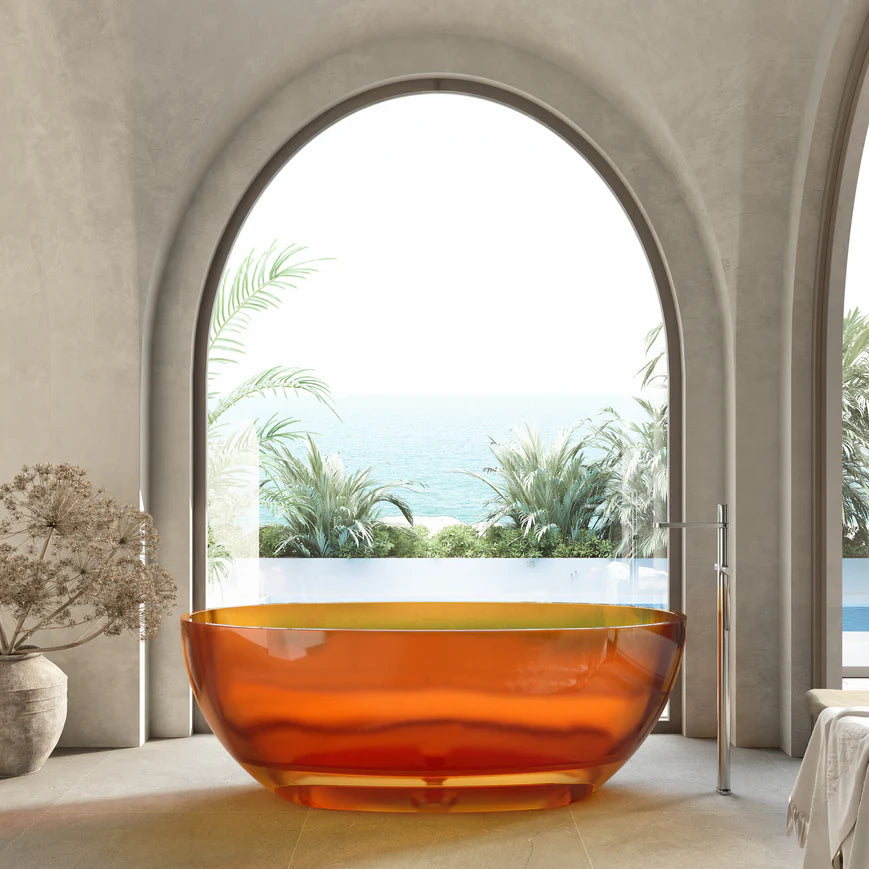 Cassa Design Wow Translucency Resin Stone Bath 1650mm Golden Beige