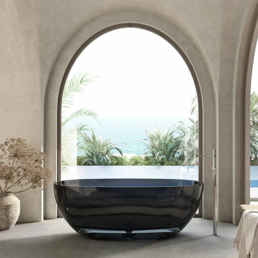 Cassa Design Wow Translucency Resin Stone Bath 1650mm Morion Black